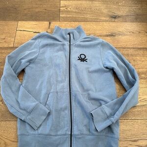 Blue Zip-Up Jacket with Logo